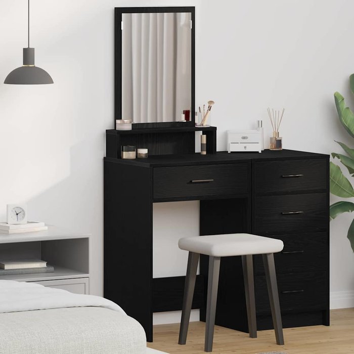 Maison exclusive - tocador roble negro 50 x 41 x 140 cm madera contrachapada