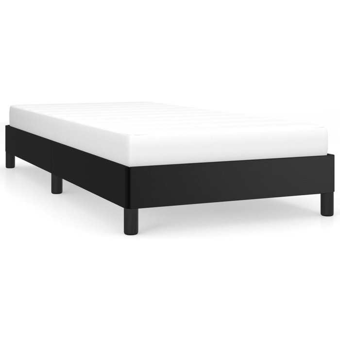 Estructura de cama sin colchón cuero sintético negro 90x190 cm — comfortxl