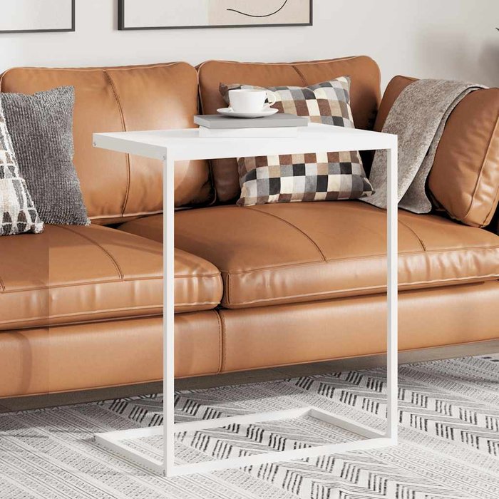 Mesita auxiliar blanca, 55x35x66 cm, madera de ingeniería.