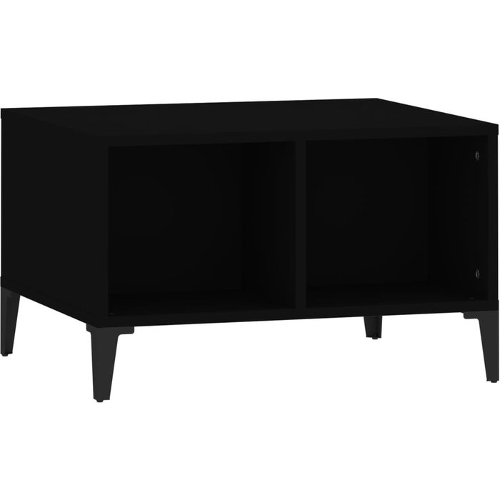 Mesa de centro madera contrachapada negro 60x50x36,5 cm - comfortxl