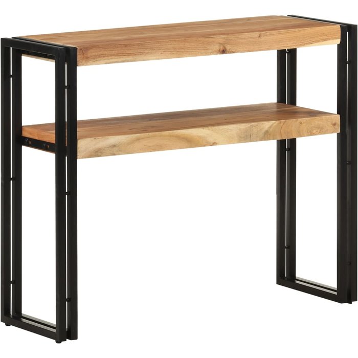 Mesa consola de madera maciza de acacia 90x30x75 cm