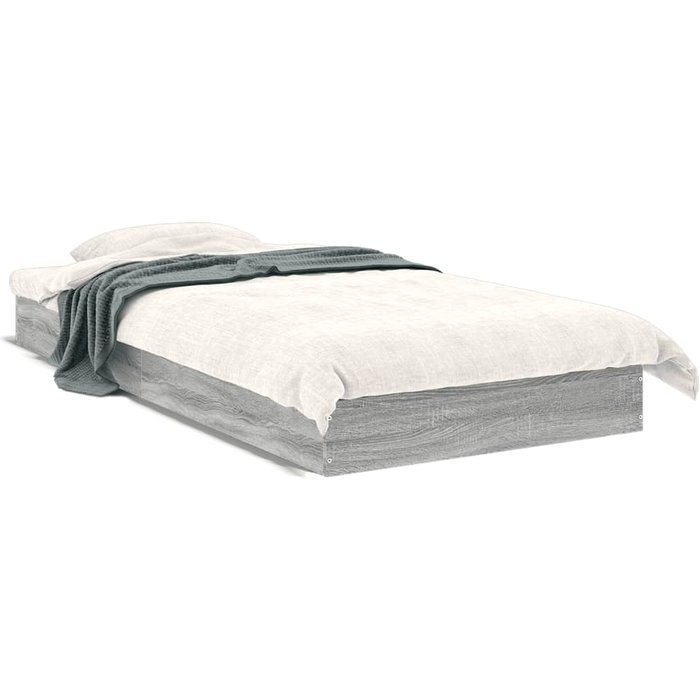 Estructura de cama de contrachapado sonoma gris 75x190 cm — comfortxl