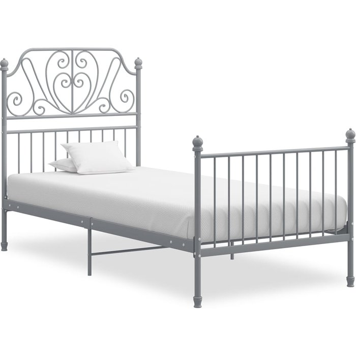 Estructura de cama sin colchón metal gris 100x200 cm vidaxl