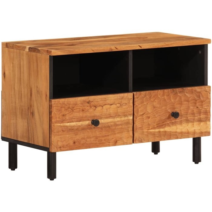 Mueble de tv de madera maciza de acacia 70x33x46 cm - comfortxl