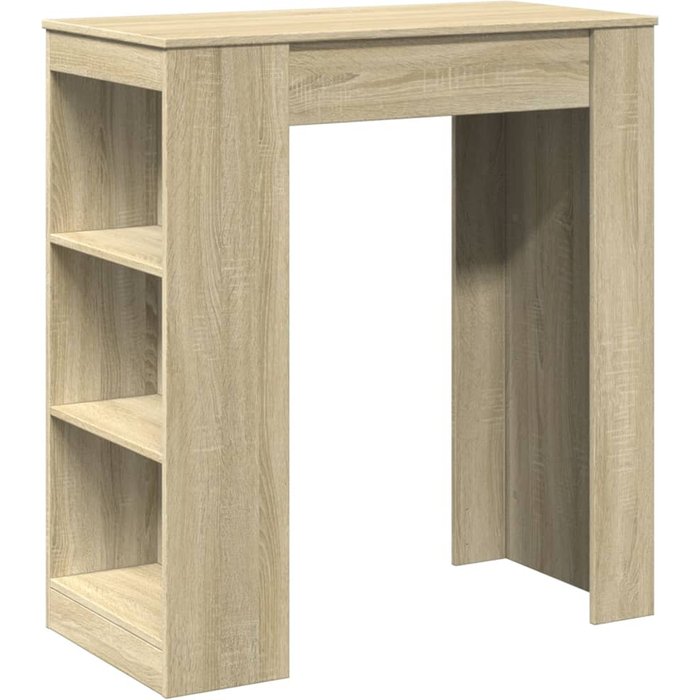 Mesa alta bar con estantes madera roble sonoma 95x47x103,5 cm