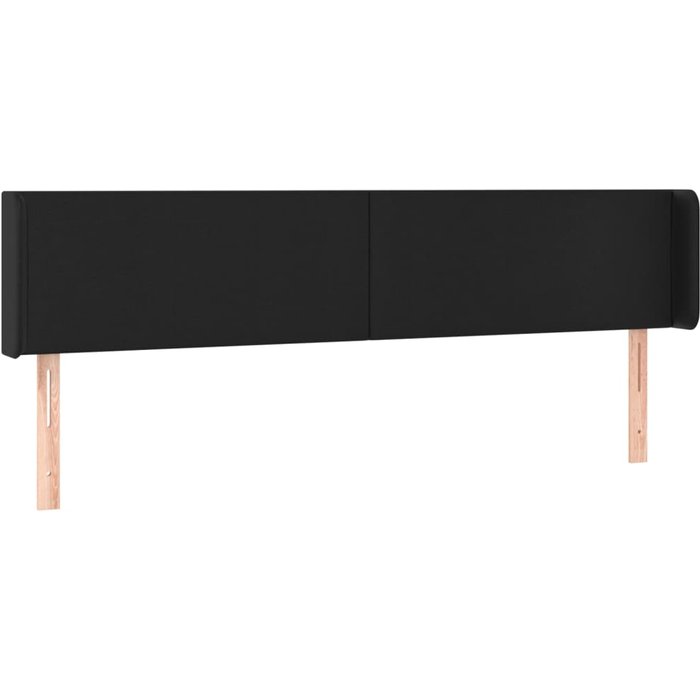 Cabecero cama - mueble cabecero de cuero sintético negro 183x16x78/88 cm