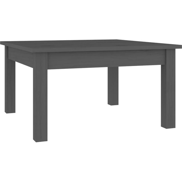 Mesa de centro de pino macizo, gris, 55x55x30 cm - comfortxl