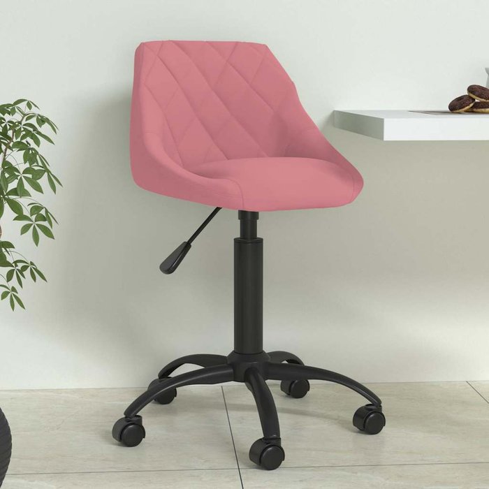 Silla de comedor terciopelo rosa vidaxl