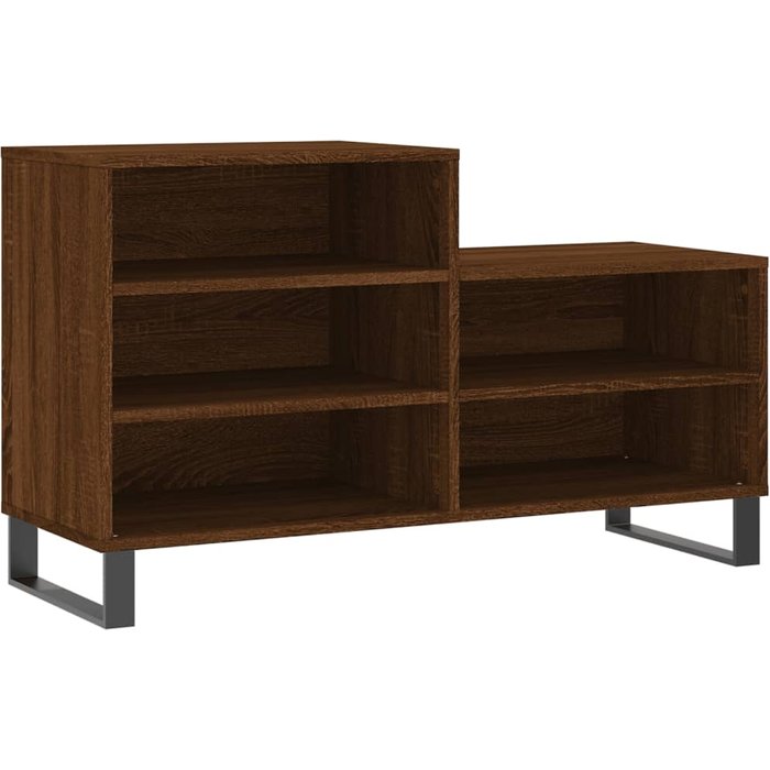 Mueble zapatero madera contrachapada roble marrón 102x36x60 cm - comfortxl