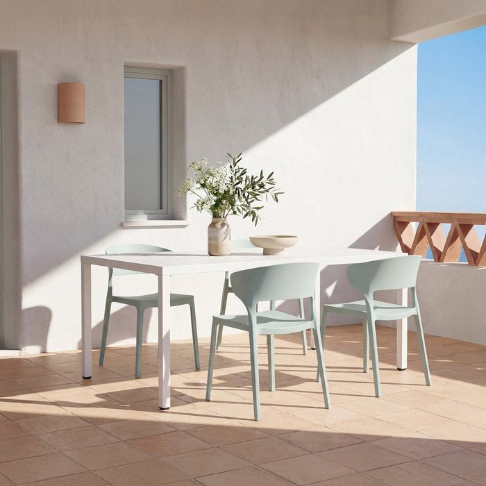 Packs 4 sillas polipropileno menta 48 x 76 cm