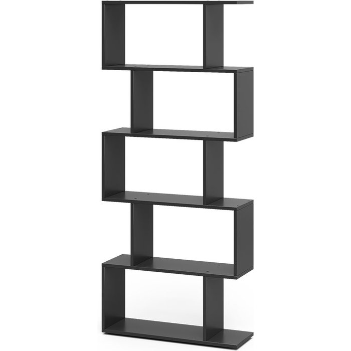 Vicco separador de ambientes levio, negro, 70 x 164.1 cm 5 compartimentos