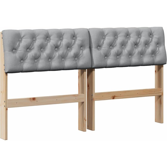Cabecero cama - mueble cabecero tapizado gris claro 160 cm madera de pino macizo