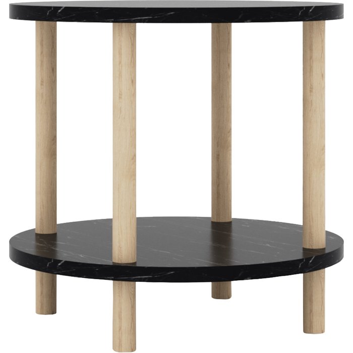 Mesa auxiliar 49 x 42 cm efecto mármol negro 03_0010973