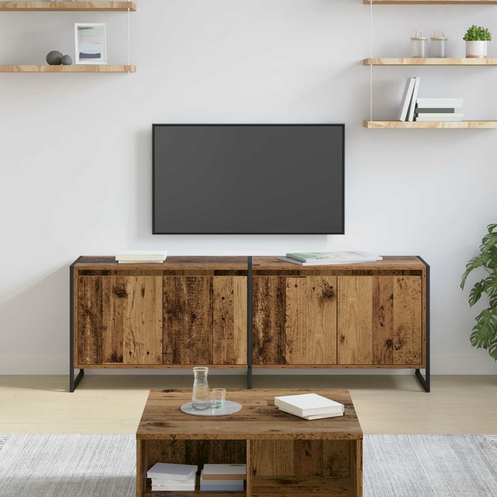 Mueble de tv de madera antigua 140 x 36 x 49,5 cm madera de ingeniería