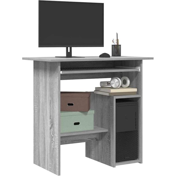 Maison exclusive - escritorio de madera contrachapada gris sonoma 80x45x74 cm