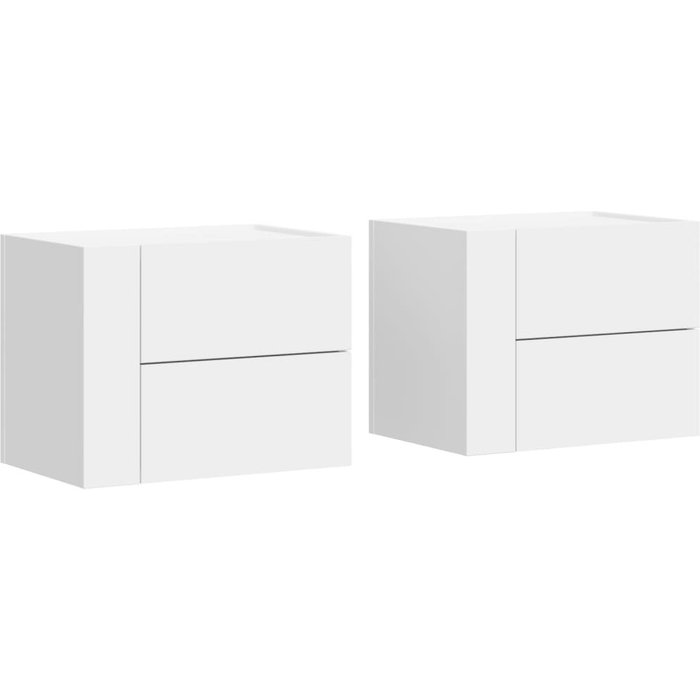 Mesitas de noche de pared 2 unidades blanca 45x30x35 cm - comfortxl