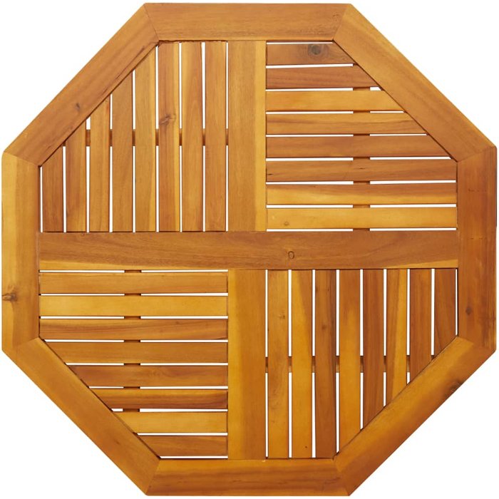 Tablero de mesa octogonal de madera maciza de acacia de 90x90x2,2 cm.
