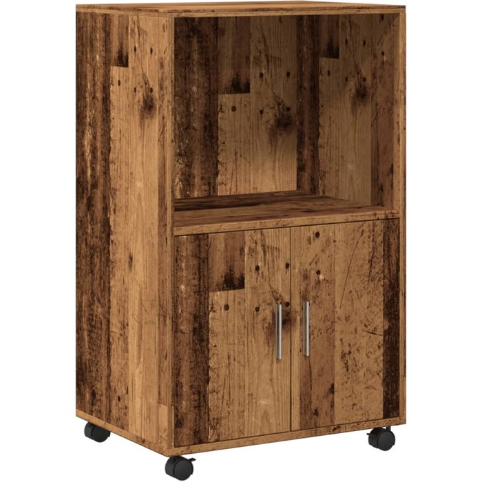 Armario con ruedas madera de ingeniería envejecida 55x40x91 cm - comfortxl