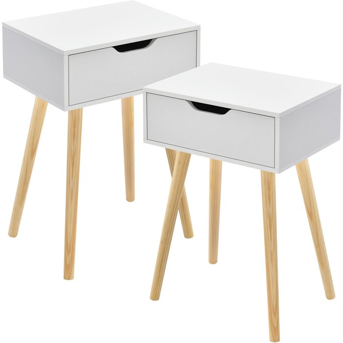 Juego de 2 mesas auxiliares 60 x 40 x 30 cm blanco 03_0009717