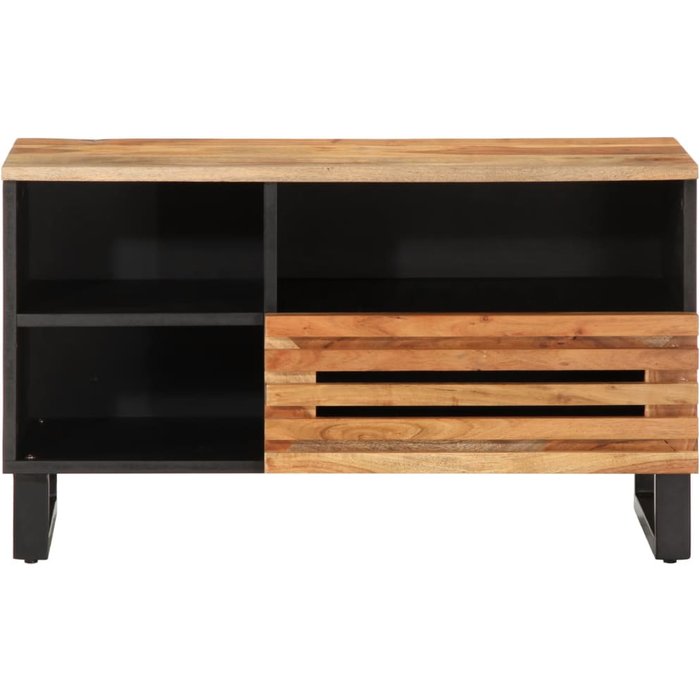 Mueble de tv madera maciza de acacia 80x34x46 cm - comfortxl