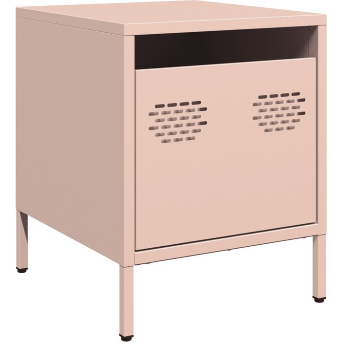 Mesita de noche,mesilla de noche acero rosa 35x39x43,5 cm cfw280614