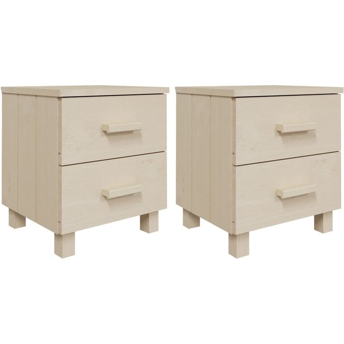 Mesitas noche 2 uds hamar pino macizo marrón miel 40x35x44,5 cm - comfortxl