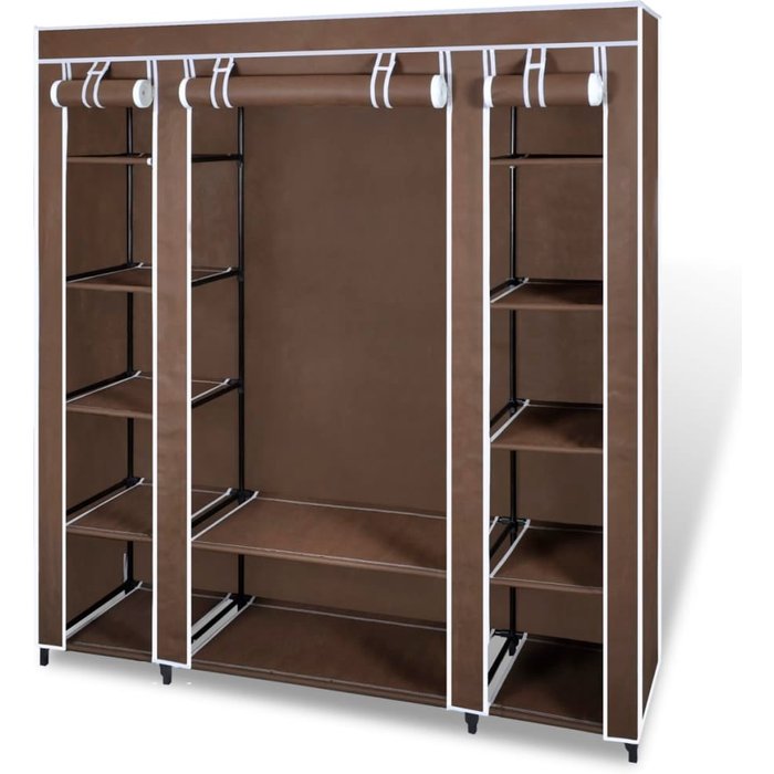 Mueble con compartimentos y barras 45 x 150 x 176 cm marrón