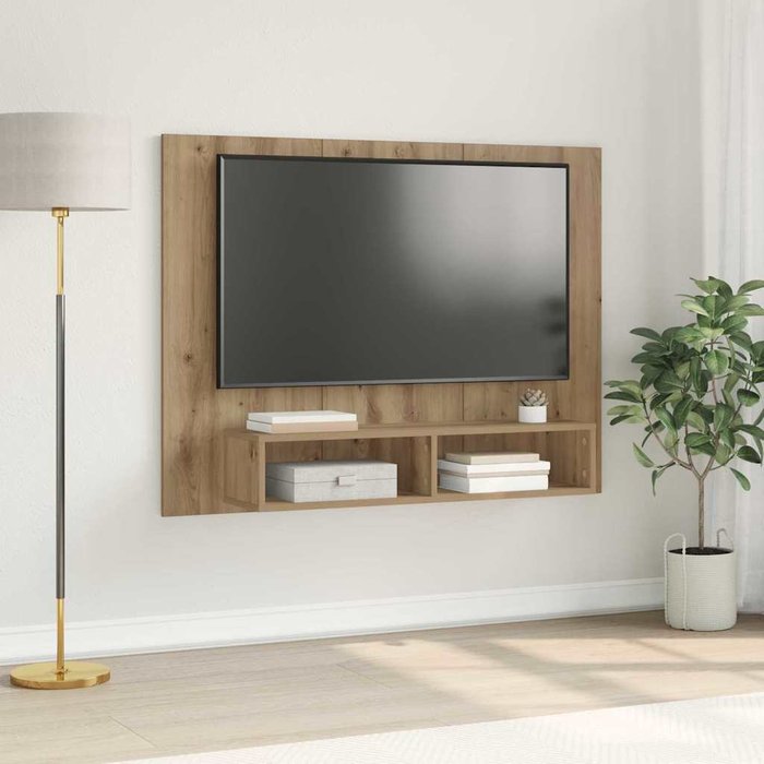 Mueble de tv de pared roble artisan 120 x 23.5 x 90 cm