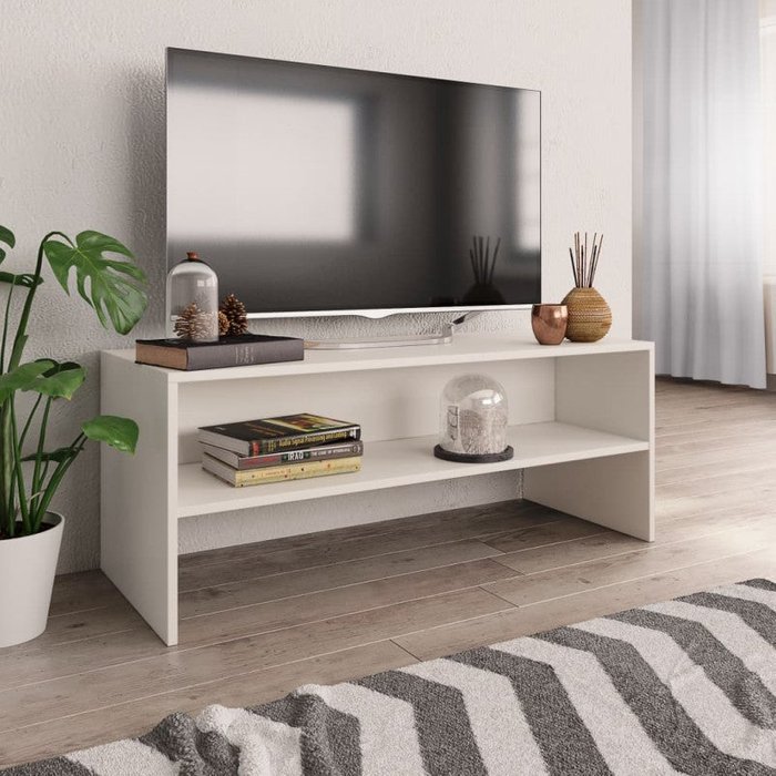 Mueble tv blanco 100x40x40 cm madera ingenierizada