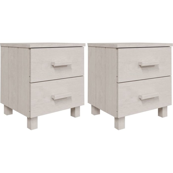 Hamar mesitas de noche 2 uds blanco 40x35x44,5 cm madera maciza