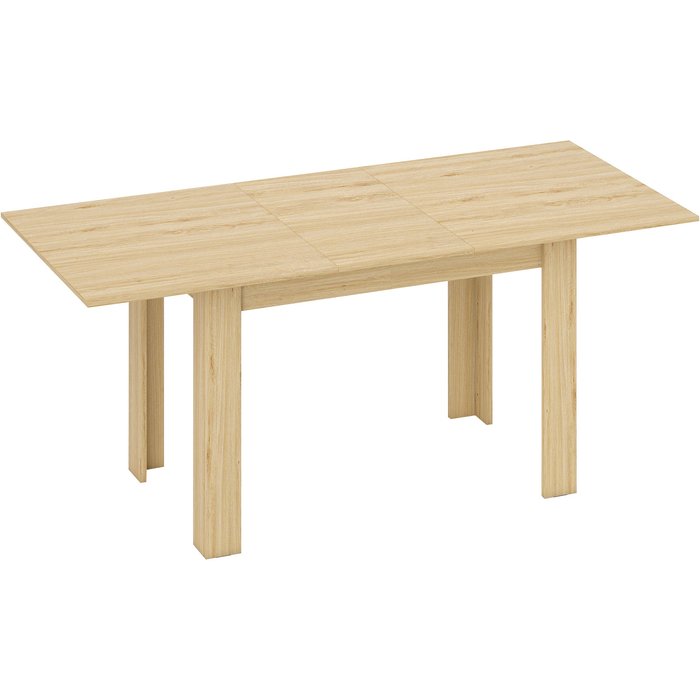 Mesa comedor extensible homcom mdf madera natural 180x90x75 cm 83a-280v01nd