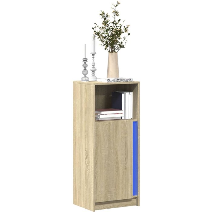 Vidaxl aparador con led madera ingeniería roble sonoma 42,5x34x100 cm