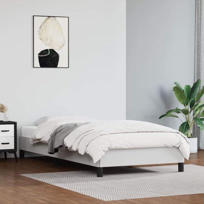 Estructura de cama blanca 90x200 cm polipiel