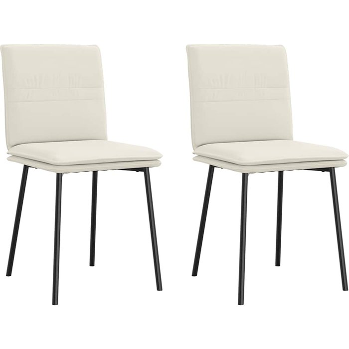 Pack 2 uds sillas de comedor | silla de cocina terciopelo crema cfw98525