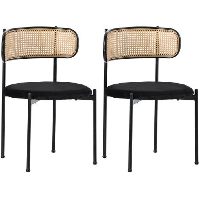 Silla de comedor de terciopelo, set de 2, silla de ocio moderna