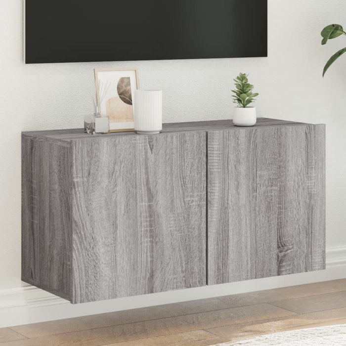 Mueble de tv de pared sonoma gris 80x30x41 cm