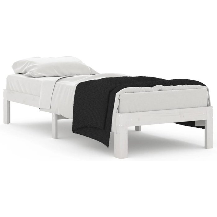 Estructura de cama individual sin colchón blanco 75x190 cm — comfortxl