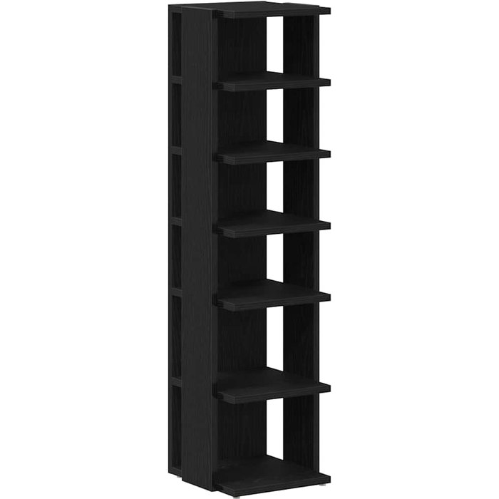 Zapatero de madera de roble negro 25x27x102 cm - comfortxl