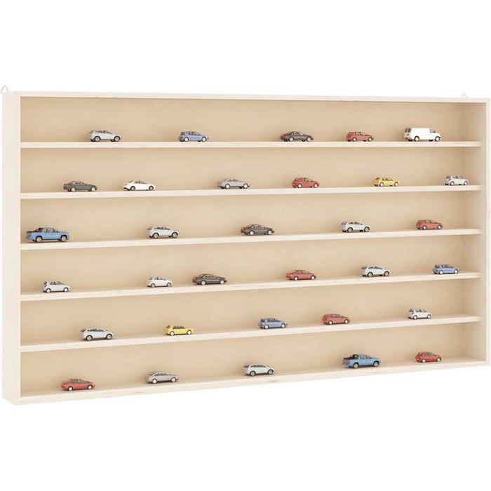 Vitrina de madera con 6 estantes, 100x9x55 cm