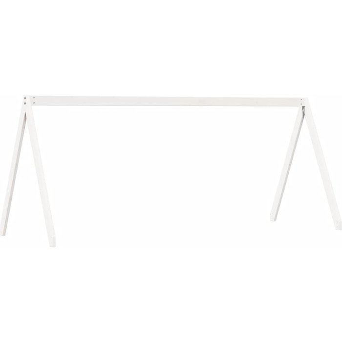 Dosel de cama infantil en madera maciza blanca 199x80,5x88 cm