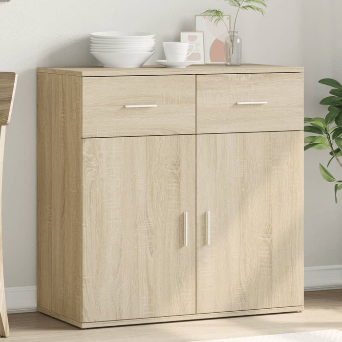 Aparador sonoma de roble, 79x38x80 cm, madera de ingeniería.