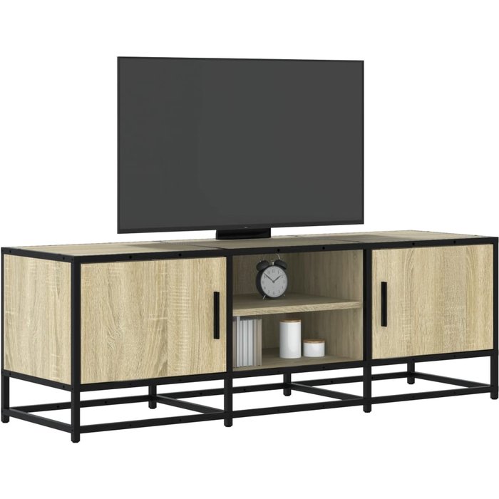 Mueble tv metal y madera ingeniería roble sonoma 120x35x41 cm vidaxl