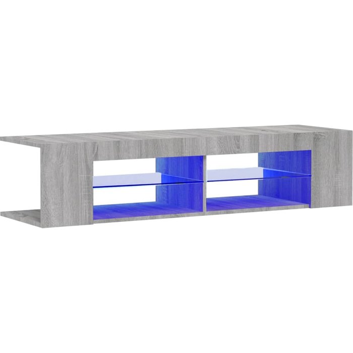Mueble de tv sonoma gris con iluminación led 135x39x30 cm - comfortxl
