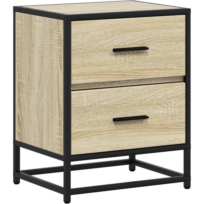 Mesita de noche madera de ingeniería roble sonoma 40x31x50 cm - comfortxl