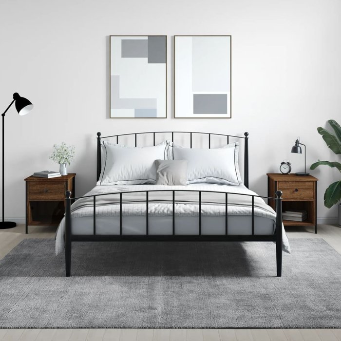 Vidaxl mesitas noche 2 uds madera ingeniería marrón roble 40x42x50 cm