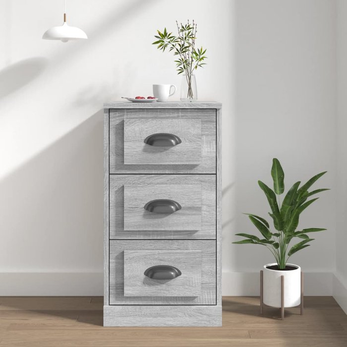 Maison exclusive - aparador de madera contrachapada gris sonoma 36x35,5x67,5 cm