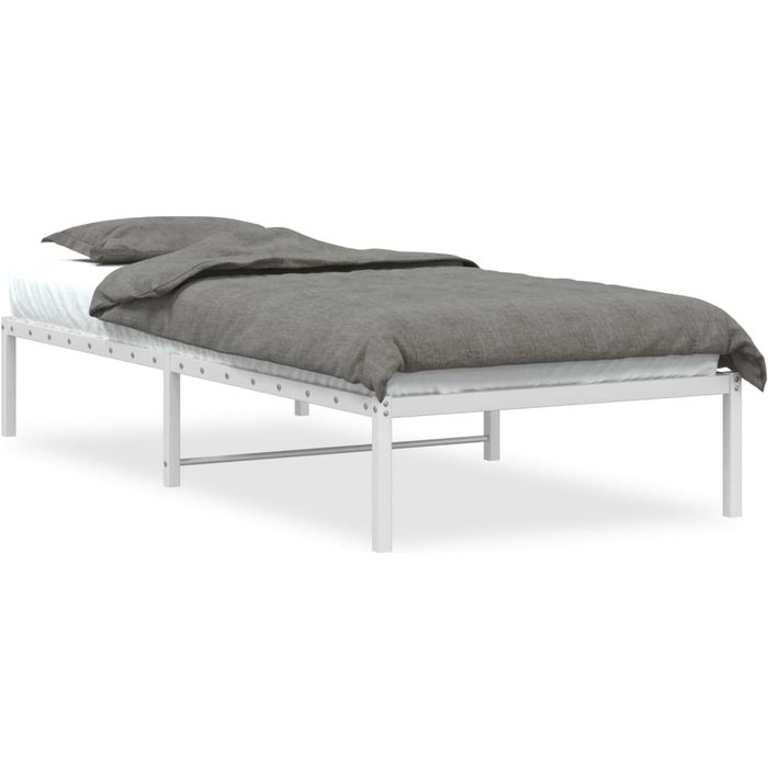 Estructura de cama sin colchón metal blanco 90x200 cm — comfortxl