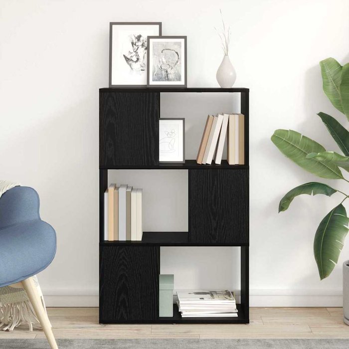 Mueble de tv negro, 60 x 24 x 94,5 cm, madera de ingeniería