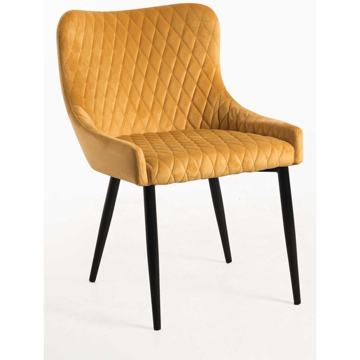 Regalos miguel - packs sillas comedor - pack 2 sillas sanda terciopelo - mostaza