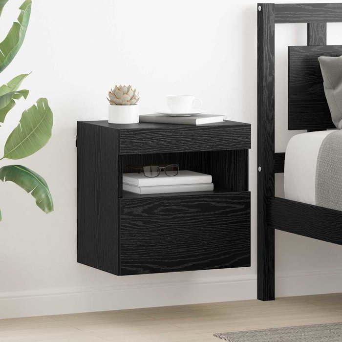 Muebles de tv de pared, 2 piezas, roble negro, 40 x 30 x 40 cm